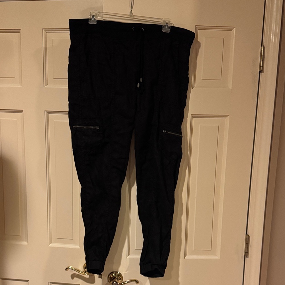 Athleta Black Joggers with Zipper Details